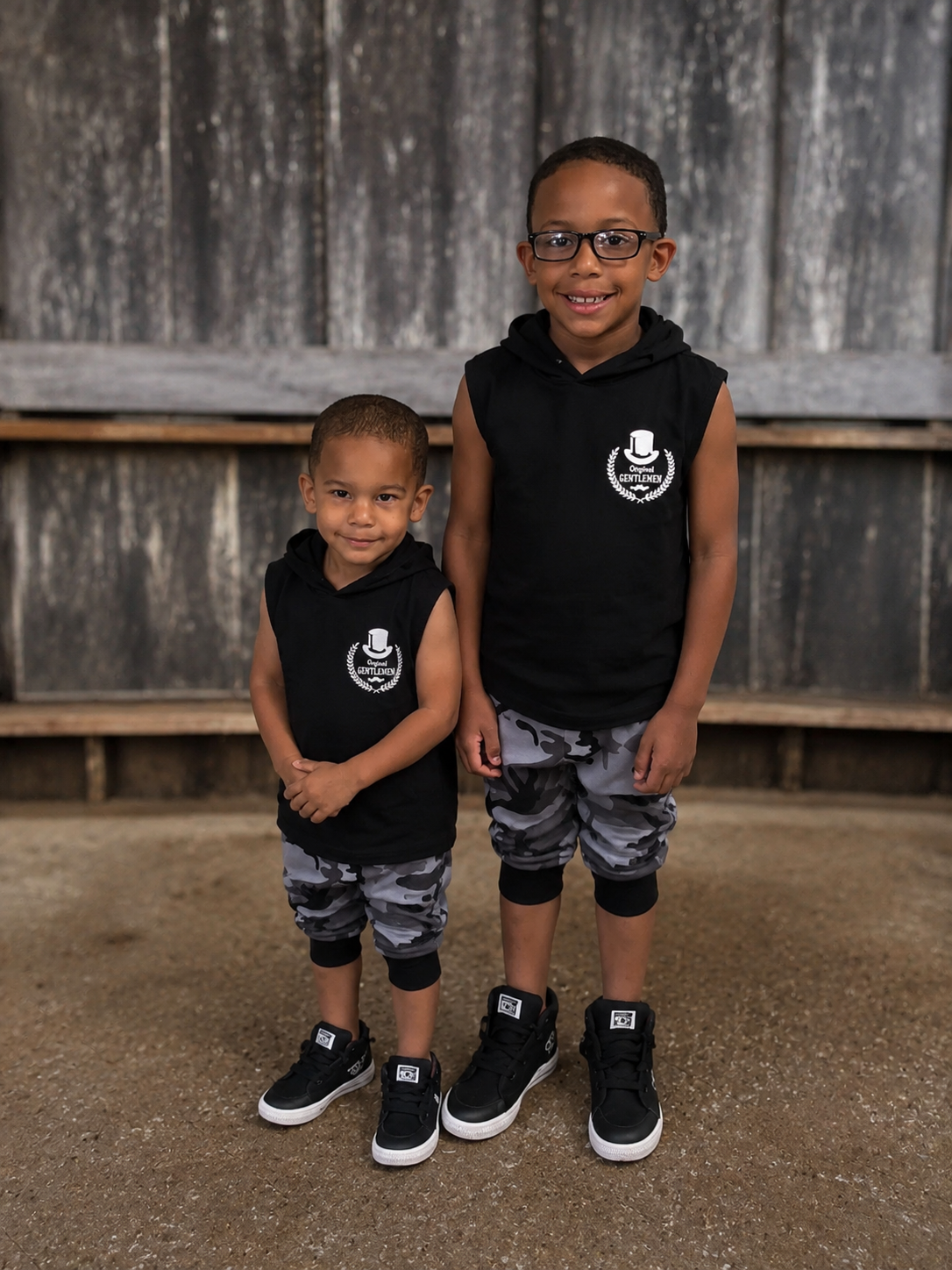 2PCS Toddler Kids Baby Boy Sleeveless Hooded Clothes T-shirt Tops Camo Pants Outfits